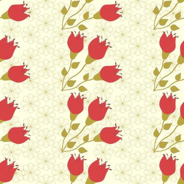 Dikişsiz soyut çiçek vektör çizim