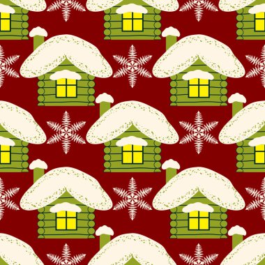 Dikişsiz soyut Noel arka plan illüstrasyon ile evler