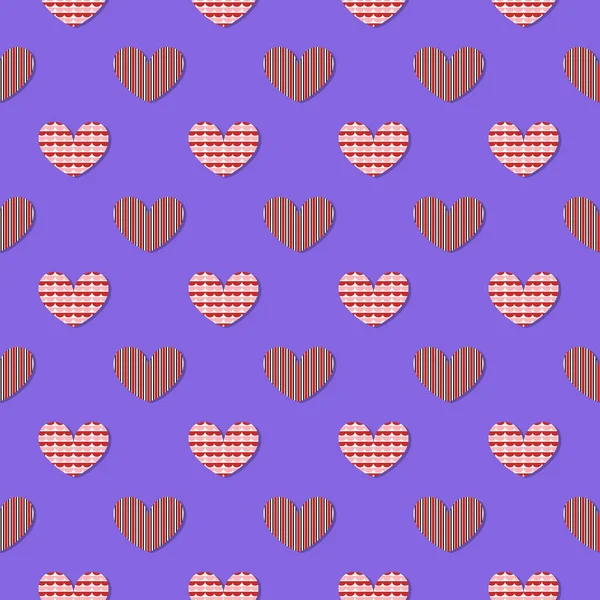 Valentinstag Muster Nahtloser Vektorhintergrund Mit Abstrakter Form Herzen Verwendbar Für — Stockvektor