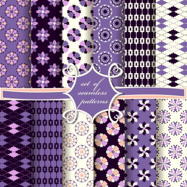 Soyut dekoratif şekilli, dairesel desenli kusursuz vektör kağıtları. Duvar kağıtları, resimler, web sayfası, arkaplan, yüzey için kullanılabilir.