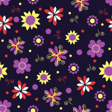 Dekoratif çiçek arkaplanı. Kusursuz soyut vektör çizimi