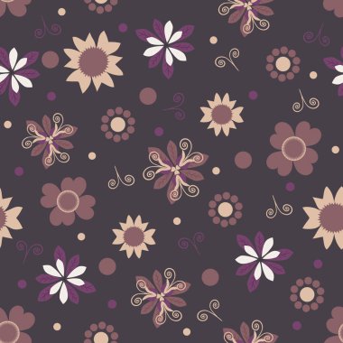 Dekoratif çiçek arkaplanı. Kusursuz soyut vektör çizimi