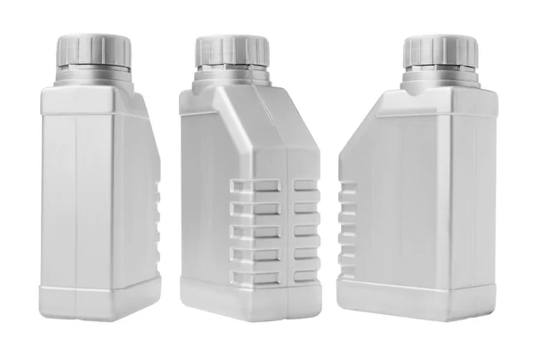 Tres envases de plástico — Foto de Stock