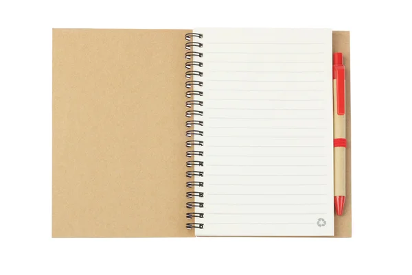 Notebook e penna a sfera — Foto Stock