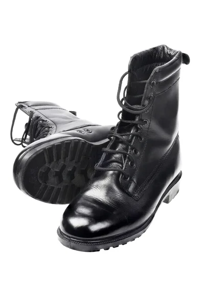 Schwarze Lederstiefel — Stockfoto