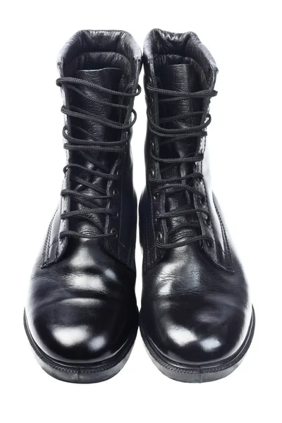 Schwarze Lederstiefel — Stockfoto