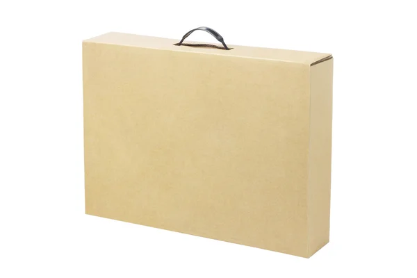 Laptop için kahverengi karton kutu — Stok fotoğraf