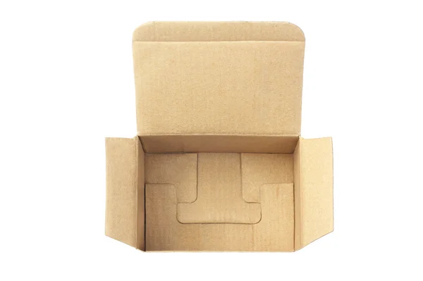 Відкрита картонна коробка — стокове фото