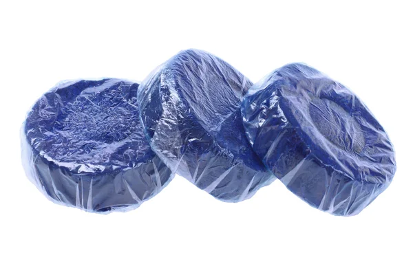 Limpiador de inodoro azul tabletas —  Fotos de Stock