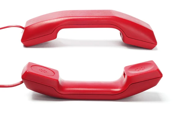 Two Red Telephone Handsets — Stock Photo, Image