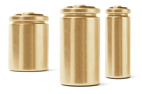3 つのゴールド色の電池 — ストック写真