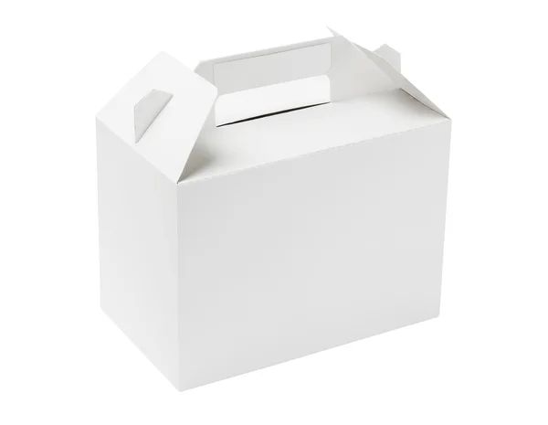 Коробка для белого торта — стоковое фото