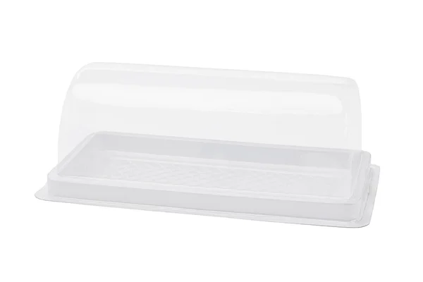 Boş plastik pasta kutusu — Stok fotoğraf