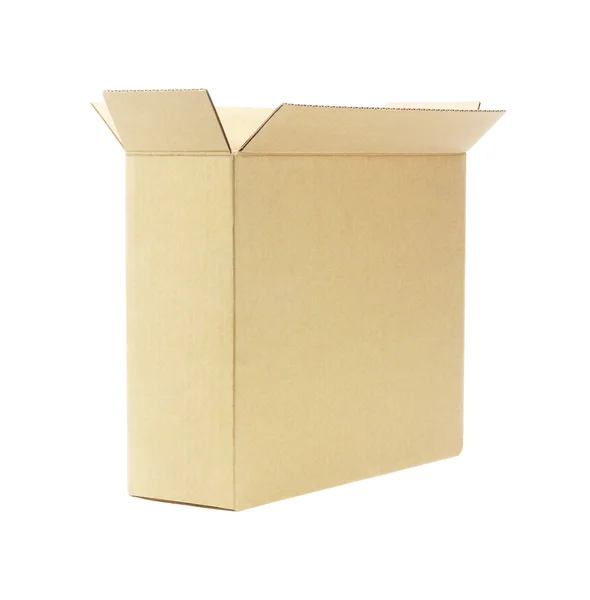 Boş kağıt kutusunu açmak — Stok fotoğraf