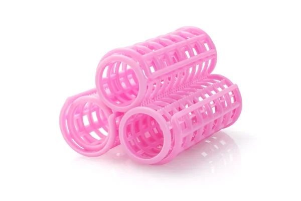 Pembe saçlı curlers — Stok fotoğraf