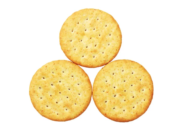 Drie ronde crackers — Stockfoto
