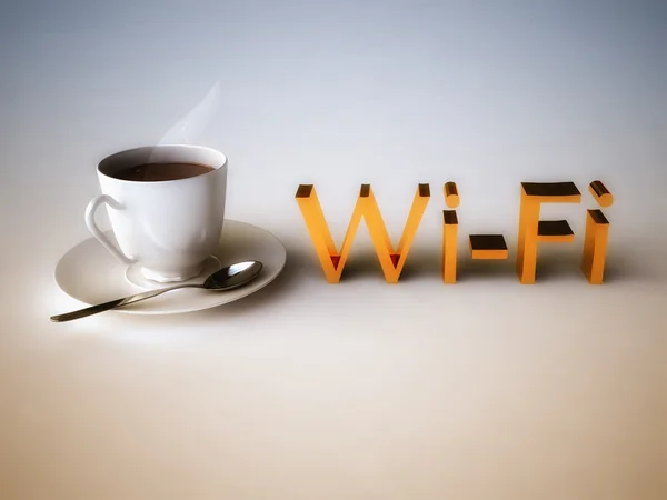 Wi-fi koncept i 3d — Stockfoto