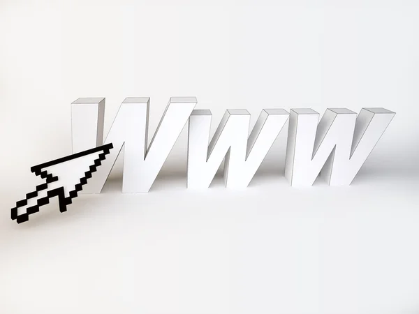 Conceito de Internet com WWW e Cursor — Fotografia de Stock