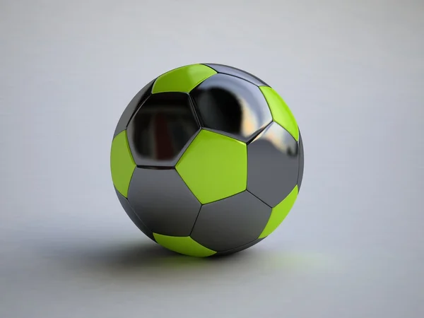 Ballon de football en vert et noir — Photo