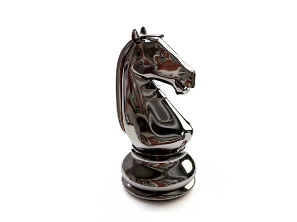 Black Chess Horse Figure — Stock Photo, Image