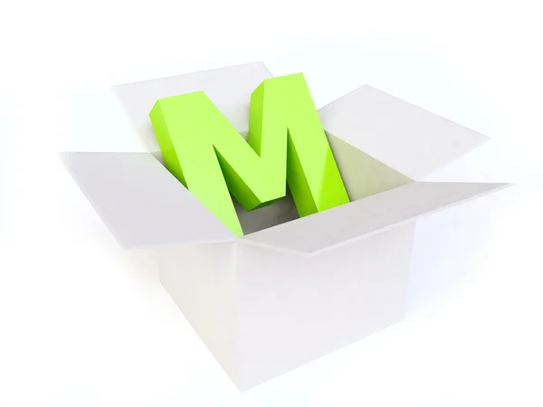 Зелений буквою М в білому полі — стокове фото