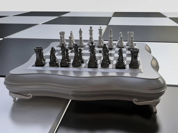 Σκάκι στο σκάκι στη σκακιέρα — Φωτογραφία Αρχείου