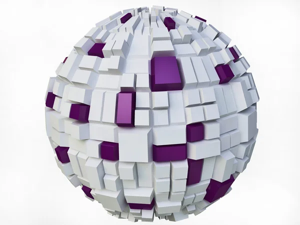 Sphere with Surface Created from Cubes — Stock Photo, Image