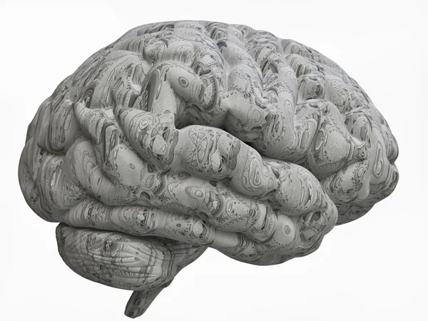 Lidský mozek s mechanickým detaily — Stock fotografie