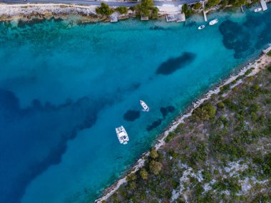 İsrail 'in kuzeyindeki Akdeniz adasının havadan görünüşü.