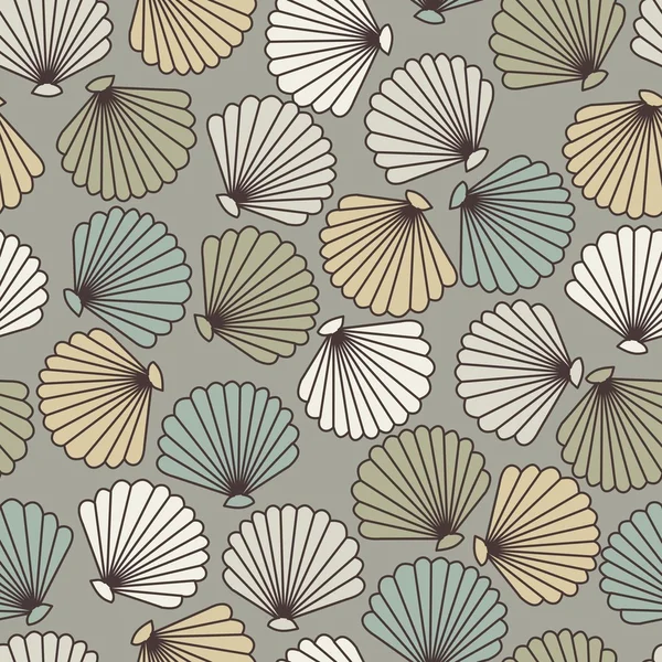 Coquilles abstraites motif sans couture — Image vectorielle