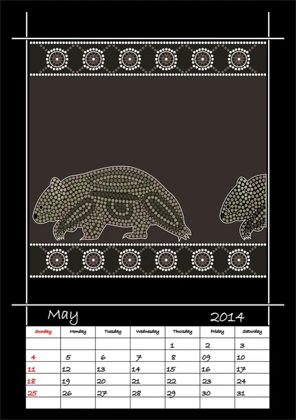 A calender based on aboriginal style of dot painting depicting w