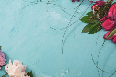 İlkbahar sınır şablonu çiçekli arka plan. Hafif hava narin sanatsal görüntü, serbest alan.