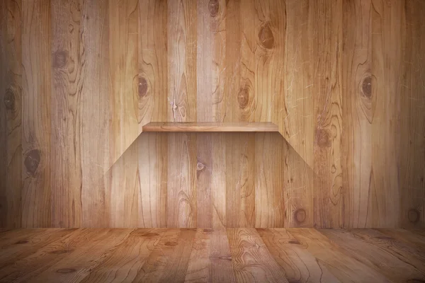 Shelf on wooden wall — Stock Photo, Image