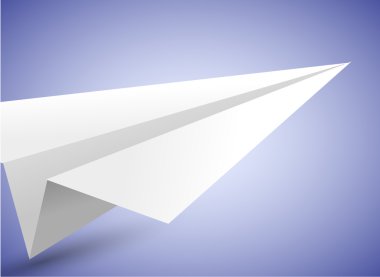 vektör origami uçak mavi zemin üzerinde. EPS 10