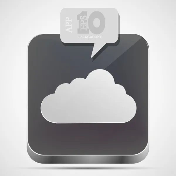 Vector cloud app icon with gray bubble speech. Eps10 — Stock Vector