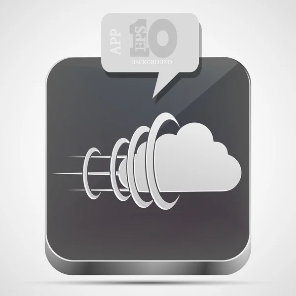 Icono de aplicación de nube vectorial con voz de burbuja gris. Eps 10 — Vector de stock
