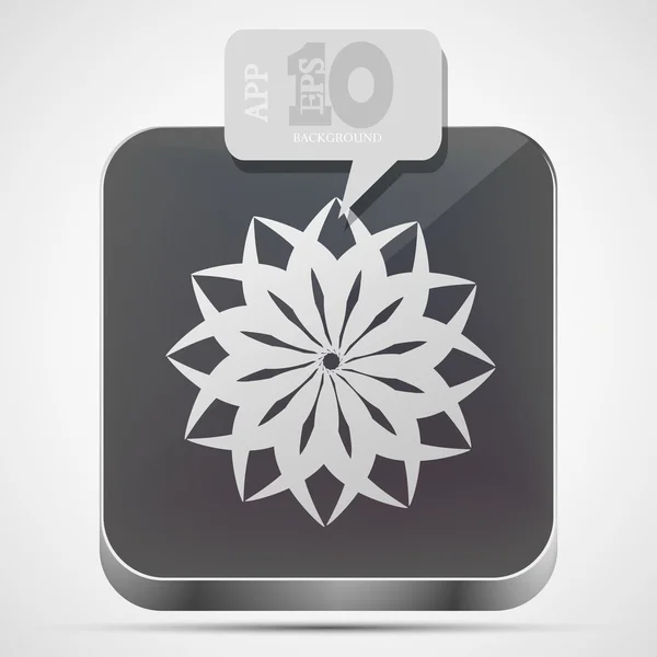 Vector snowflake app icon with gray bubble speech. Eps 10 — Stock Vector