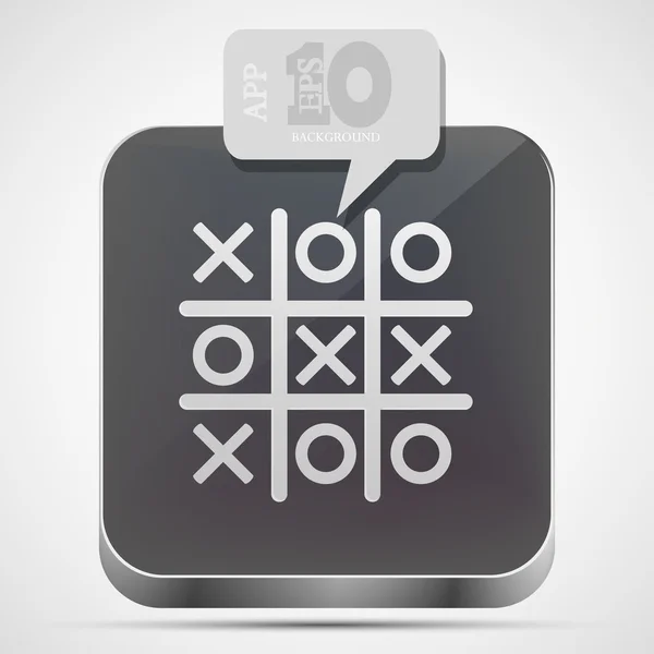 Vector Tic tac dedo do pé ícone do aplicativo com discurso bolha cinza. Eps10 — Vetor de Stock