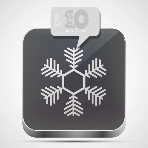 Vector snowflake app icon with gray bubble speech. Eps 10 — Stock Vector