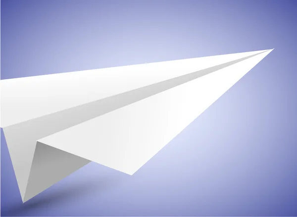 Vektor-Origami-Flugzeug auf blauem Hintergrund. Folge 10 — Stockvektor