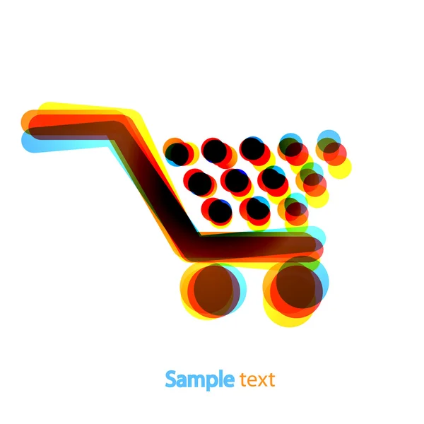 Icono abstracto de compras vectorial sobre fondo blanco. Eps 10 — Vector de stock