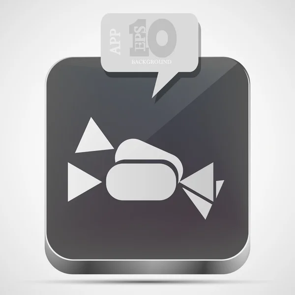 Icona dell'app caramelle vettoriali con discorso a bolle grigie. Eps 10 — Vettoriale Stock