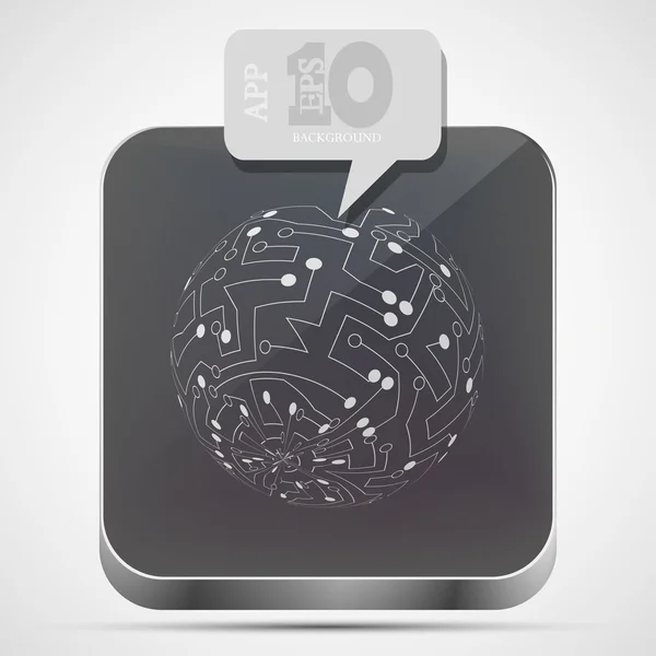 Icona dell'app del circuito vettoriale con discorso a bolle grigie. Eps 10 — Vettoriale Stock