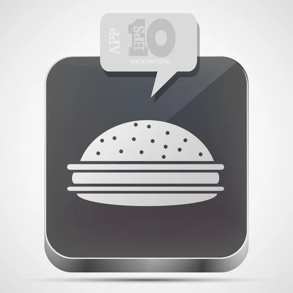 Vector hamburguesa icono de la aplicación con el discurso de la burbuja gris. Eps 10 — Archivo Imágenes Vectoriales