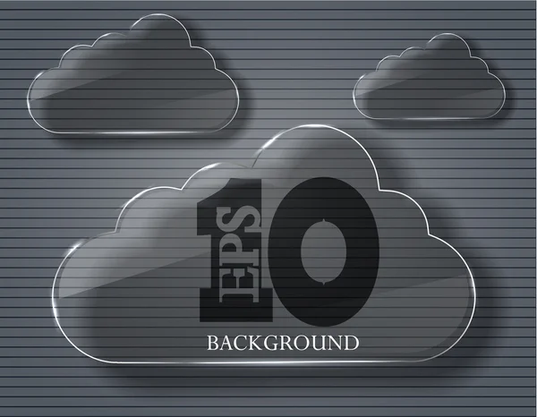 ベクター ガラス コンピューター雲金属を背景に。eps10 イラスト — ストックベクタ