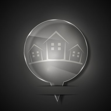 vektör cam gayrimenkul simgesi gri arka plan üzerinde. EPS 10