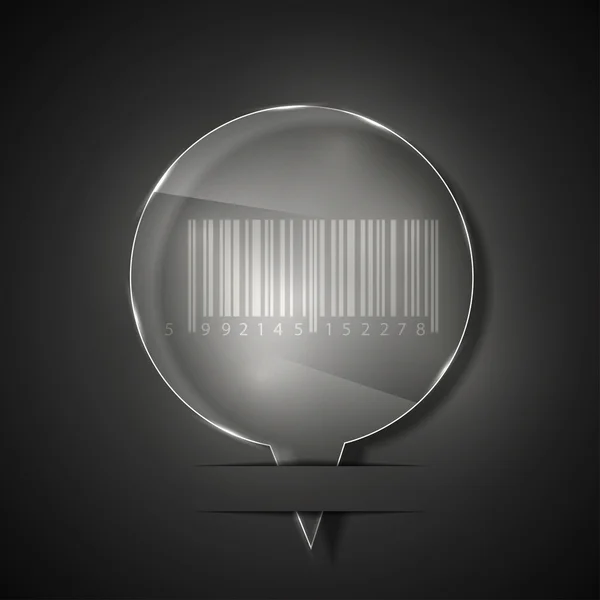 Vector glass barcode icon on gray background. Eps 10 — Stock Vector