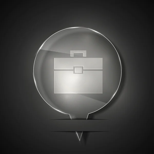 Vektor glas portfölj-ikonen på grå bakgrund. EPS 10 — Stock vektor