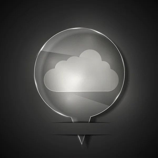 Vector glass cloud icon on gray background. Eps 10 — Stock Vector