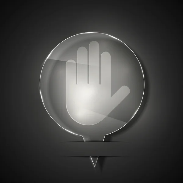 Icono de mano de vidrio vectorial sobre fondo gris. Eps 10 — Vector de stock